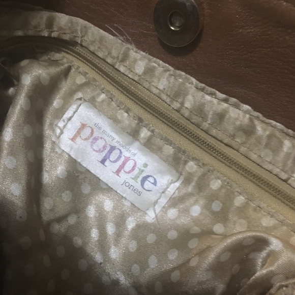 Poppie Jones Cognac Boho Fringe Studded Purse - Picture 3 of 8